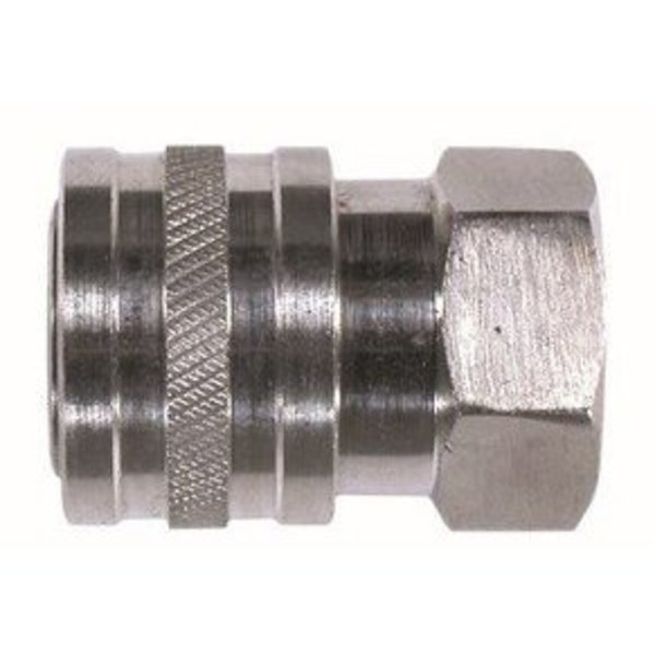 Midland Metal High Pressure Coupler, Straight Through, 38 Female Inlet, 38 Female Outlet, 6000 psi Pressure, 2 86036SS